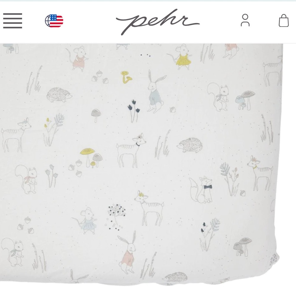 Pehr Organic Cotton Crib Sheet in Magical Forest Print